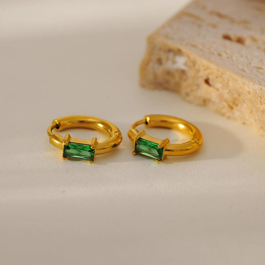 1 Pair Elegant Simple Style Classic Style Circle 304 Stainless Steel Zircon Earrings