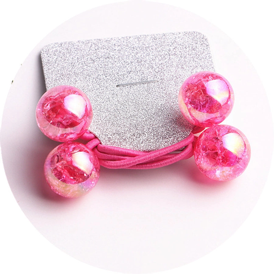 Kid'S Cute Simple Style Round Colorful Arylic Hair Tie