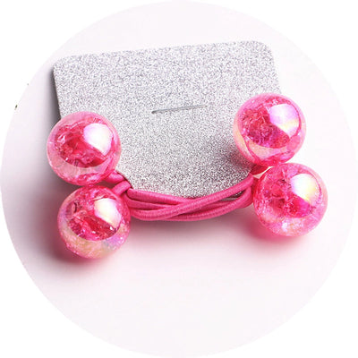 Kid'S Cute Simple Style Round Colorful Arylic Hair Tie