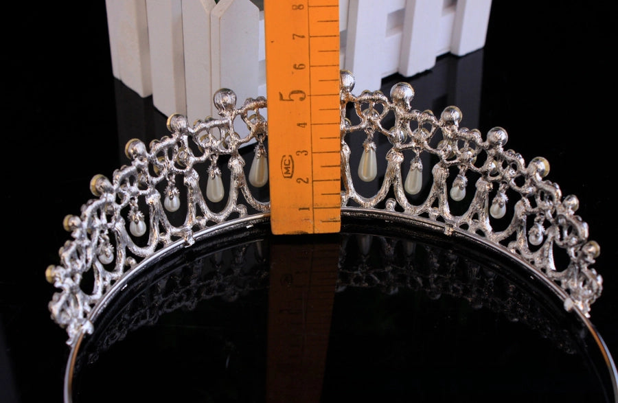 Baroque Queen  Large Crown Pearl Rhinestone Hair Accessories Bride Crown European Style Wedding Princess Crown Headwear