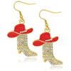 1 Pair Casual Simple Style Streetwear Boots Plating Copper Zircon Drop Earrings