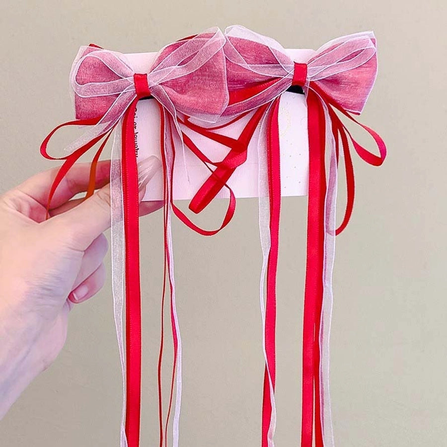 Children's super fairy bow ribbon hairpin baby Chinese style braided hair headwear girl ancient style hanfu hairpin hair accessories