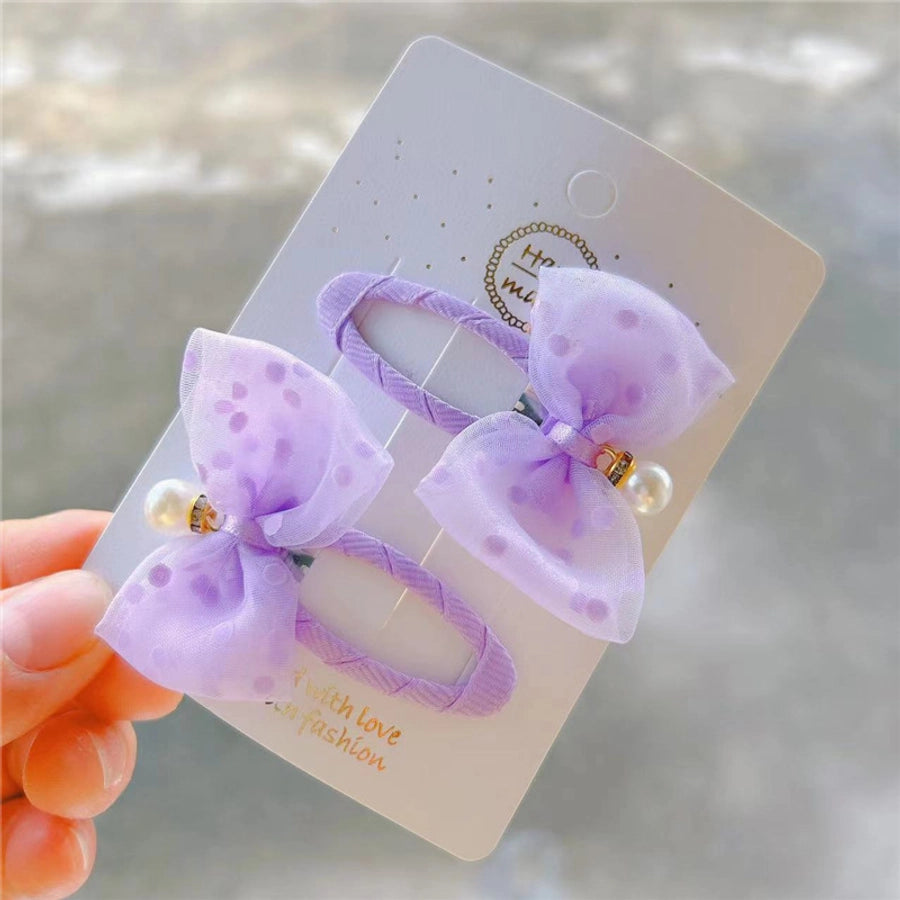 simple style bow knot cloth hair clip