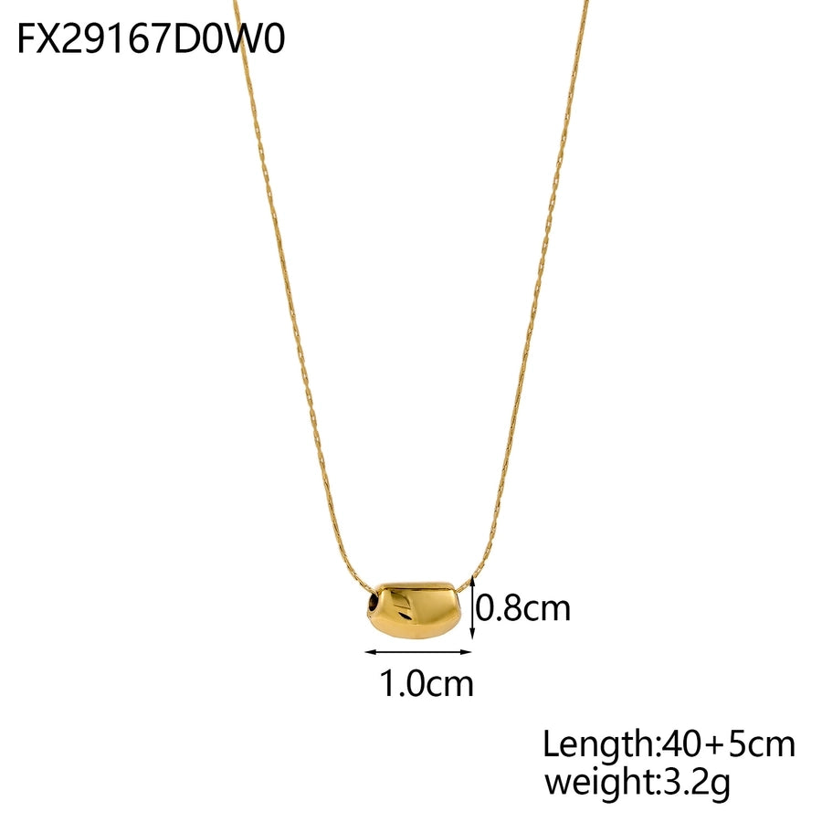 Jewelry Simple Style Geometric 304 Stainless Steel 18K Gold Plated Pendant Necklace