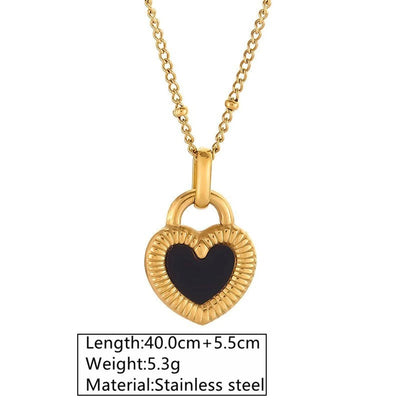Jewelry Tropical Simple Style Classic Style Heart Shape 304 Stainless Steel 18K Gold Plated Plating Jewelry Set