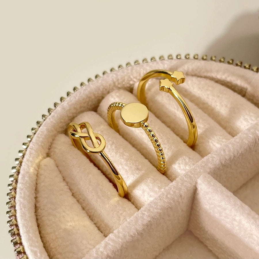 Copper 18K Gold Plated Criss Cross Infinity Open Rings