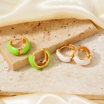 1 Pair Elegant Simple Style Shiny Round Inlay Copper Resin K Gold Plated Earrings