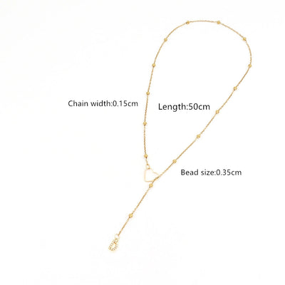 201 Stainless Steel Copper Inlay Letter Zircon Pendant Necklace