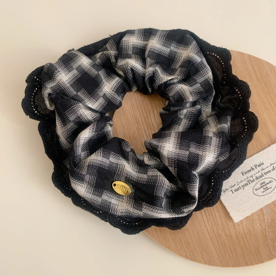 Women's Simple Style Commute Checkered Cloth Hair Tie