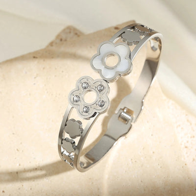 Casual Simple Style Streetwear Floral 304 Stainless Steel Stainless Steel Bracelets In Bulk