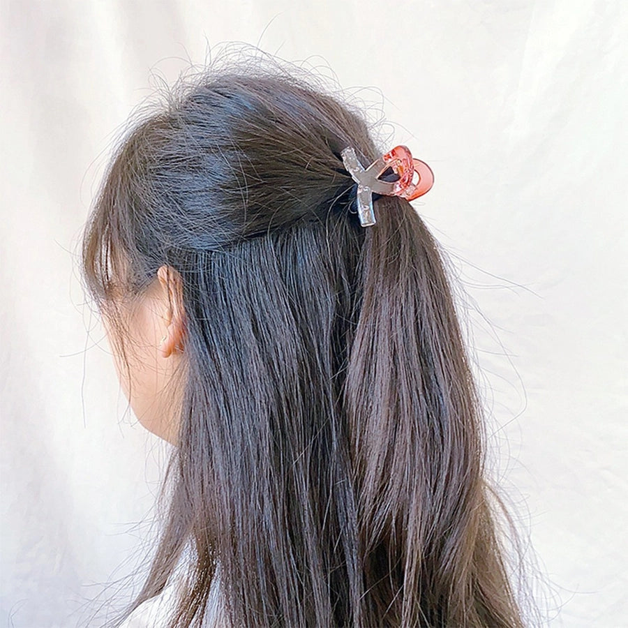 Gradient Small Grab Clip Small Disc Hairpin Environmentally Friendly Acetic Acid Shark Clip Transparent Oval Hair Grab Children's Clip