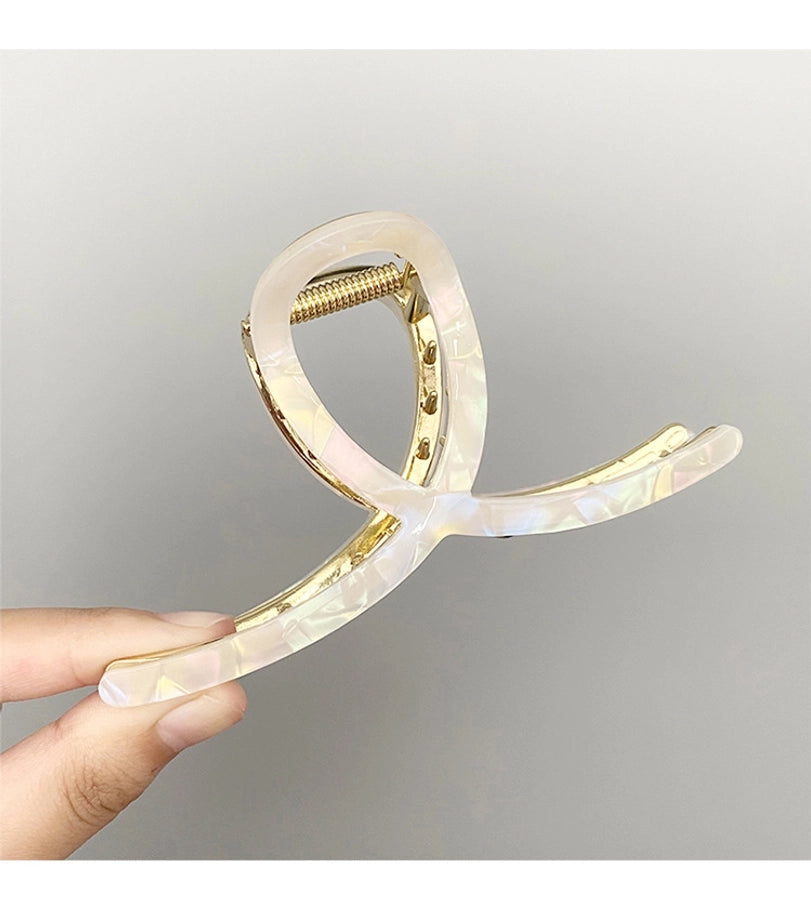 simple style color block alloy hair claws