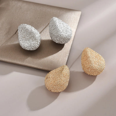 1 Pair Elegant Retro Commute Water Droplets Copper K Gold Plated Ear Studs