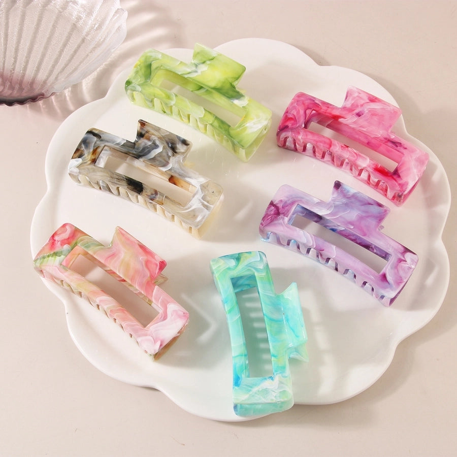 New Arrival Marble Color Rectangular Grip High-Grade Sense Niche Updo Imitation Acetic Acid Shark Clip Hair Accessories Headdress