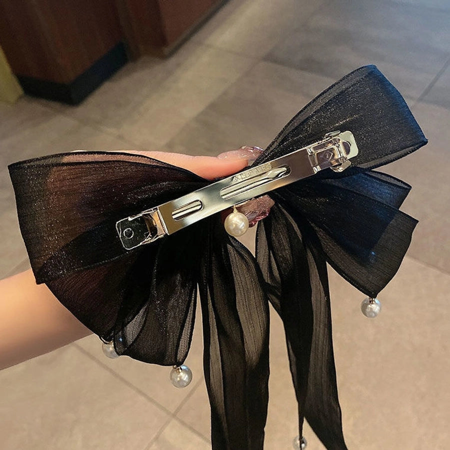 fashion bow knot cloth ribbon hair clip 1 piece