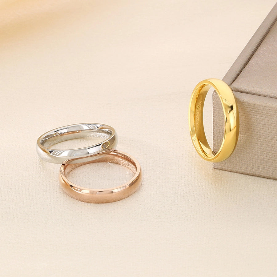 Jewelry Simple Style Geometric 304 Stainless Steel 18K Gold Plated Rings