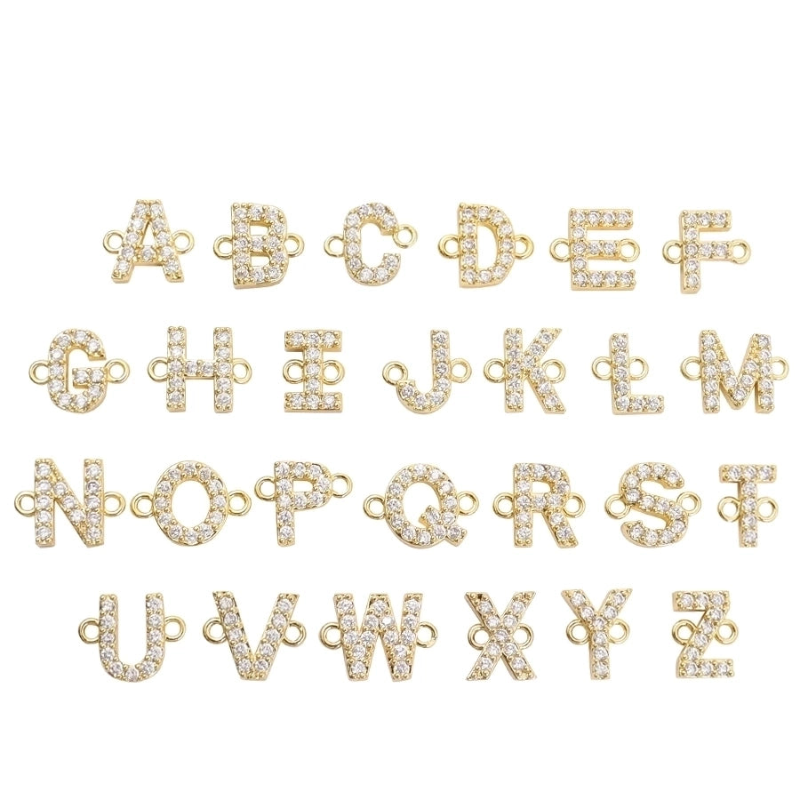 Copper Inlay Letter Zircon Bracelets