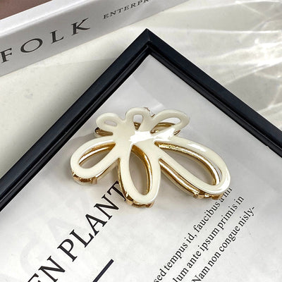 Women's Elegant Romantic Sweet Flower Acetic acid sheets Hollow Out Hair Claws