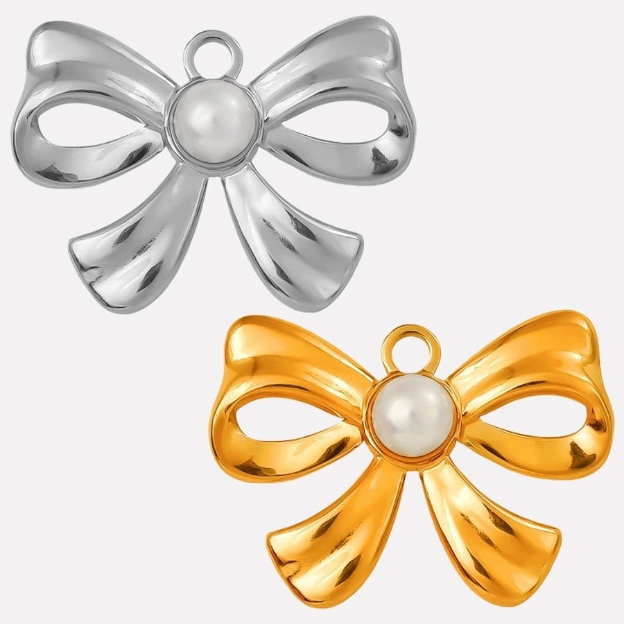 Jewelry Vintage Style Classic Style Bow Knot 304 Stainless Steel 18K Gold Plated Irregular Plating Pendant Necklace