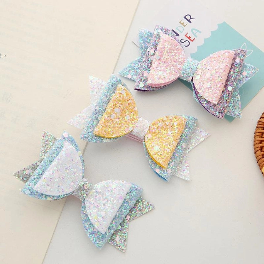 Girl'S IG Style Sweet Bow Knot Sequin Hair Clip