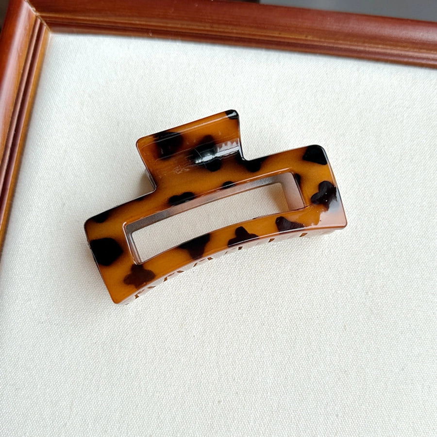 fashion geometric leopard plastic hollow out hair claws
