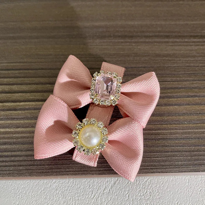 Cute Grab Clip Summer Hairpin Atmosphere Sense Rose Pink Flower Hair Grab Cherry Butterfly Plate Hair Grab Edge Hairpin
