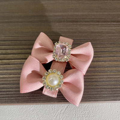Cute Grab Clip Summer Hairpin Atmosphere Sense Rose Pink Flower Hair Grab Cherry Butterfly Plate Hair Grab Edge Hairpin