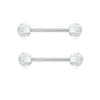 1 Pair Nipple Rings & Studs Hip-Hop Shiny Heart Shape Flower Butterfly 316L Stainless Steel  Copper Inlay Zircon Nipple Rings & Studs