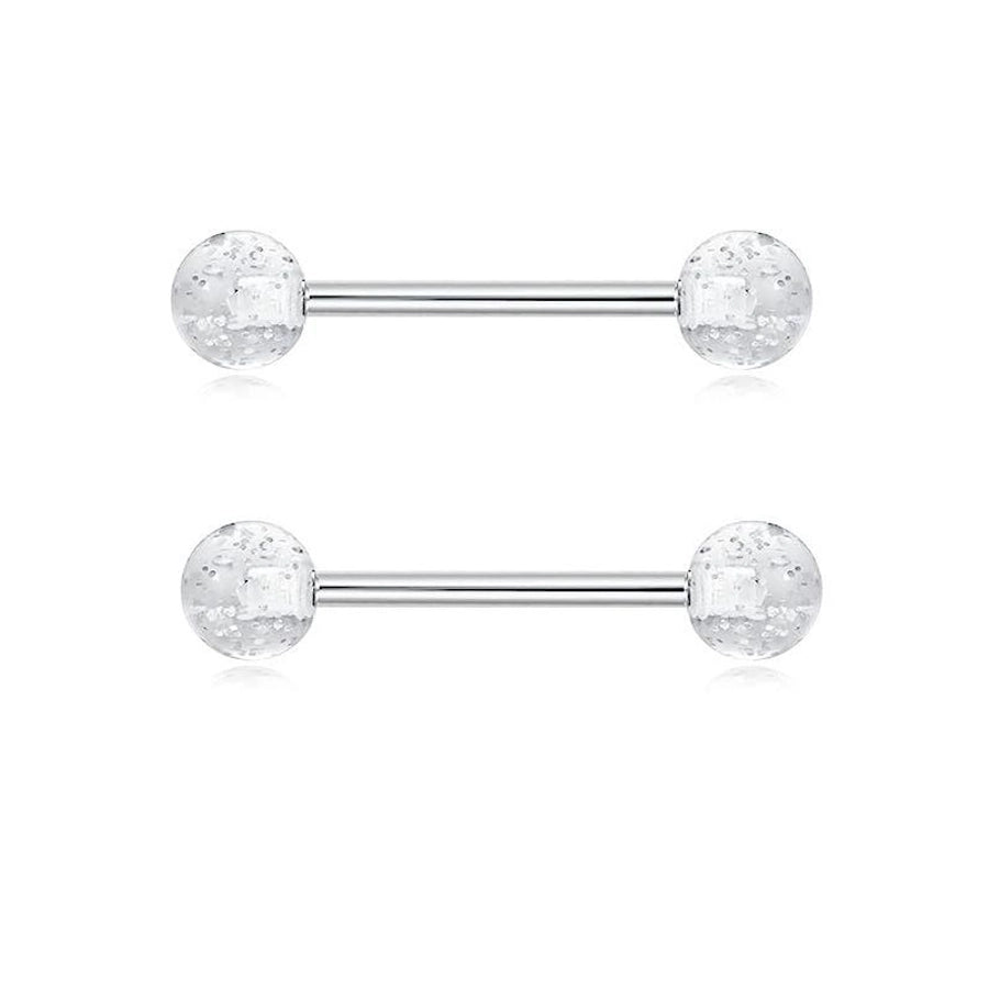 1 Pair Nipple Rings & Studs Hip-Hop Shiny Heart Shape Flower Butterfly 316L Stainless Steel  Copper Inlay Zircon Nipple Rings & Studs