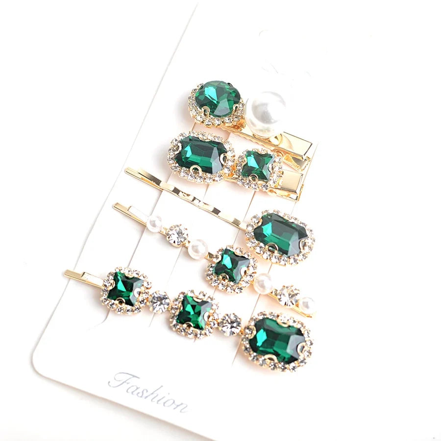 women's simple style color block copper plating inlay rhinestones hair clip