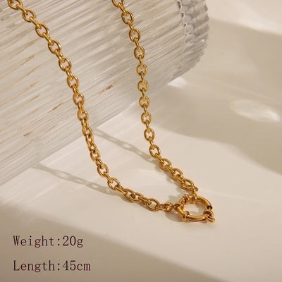 Jewelry Casual Basic Commute Solid Color 304 Stainless Steel 18K Gold Plated Pendant Necklace