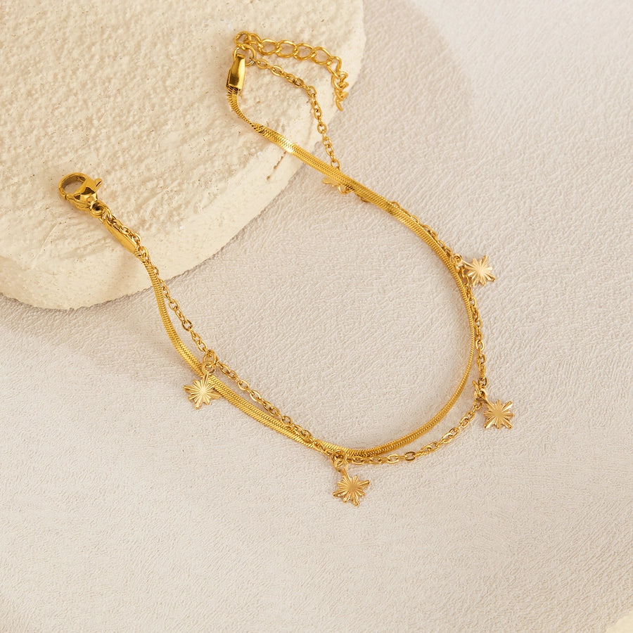 Simple Style Geometric 304 Stainless Steel cable chain snake chain Bracelets In Bulk