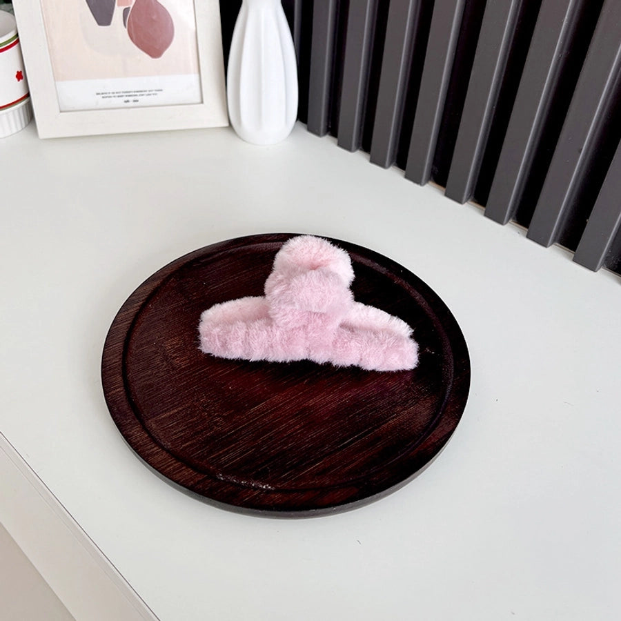 Women's IG Style Color Block Plush Hair Claws