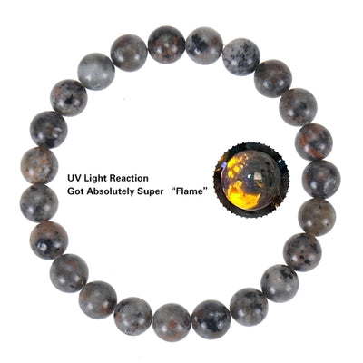 6/8/10mm Flame Stone Bracelet European and American Ins Punk Natural Flame Stone Beaded Bracelet Men and Women Jewelry