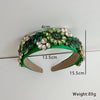 baroque style solid color cloth handmade diamond hair band
