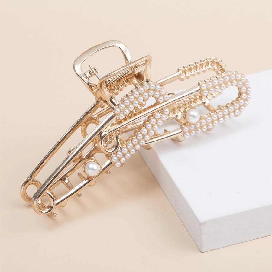 women's simple style solid color metal plating hair claws