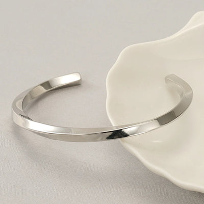 Elegant Romantic Geometric Solid Color 18K Gold Plated 304 Stainless Steel  Bangle