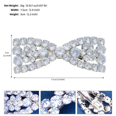 women's elegant sweet solid color alloy plating inlay rhinestones hair clip
