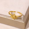 Jewelry Elegant Cute Streetwear Tortoise 304 Stainless Steel 18K Gold Plated Open Rings
