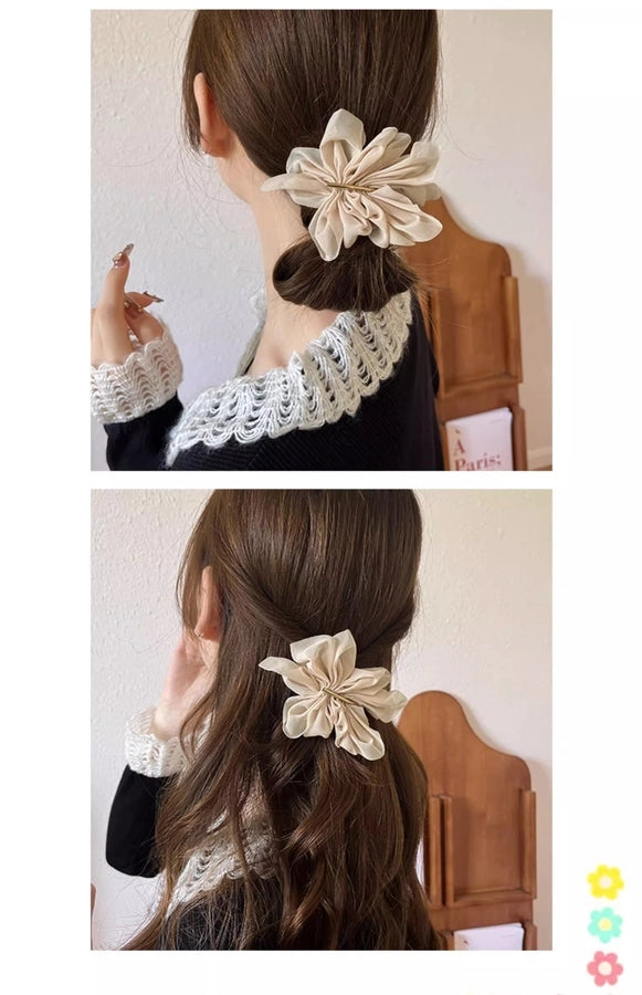 Super Fairy Elegant Chiffon Flower Hairpin Summer Back Head Ponda Tail Clip Headwear Advanced Sense Simple  Hair Accessories
