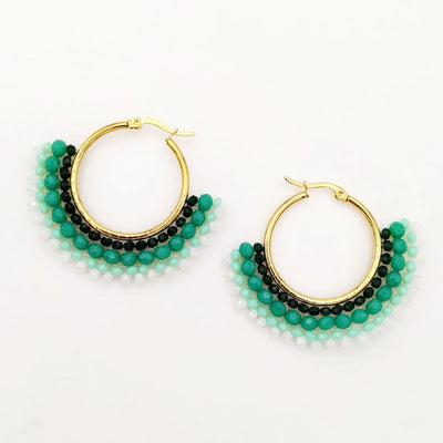 exclusive for  famous fan-shaped earrings original handmade beaded earrings  jewelry manufacturers supply