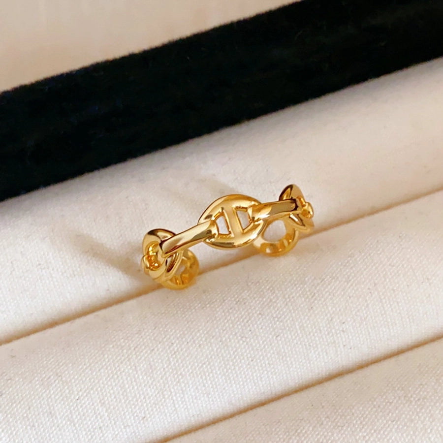 Jewelry French Style IG Style Geometric Titanium Steel Plating Open Rings