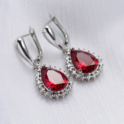 wish hot selling earrings  popular three-piece Rose Zircon Jewelry earrings for women