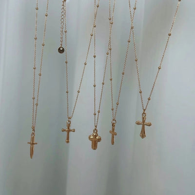 Jewelry Modern Style Classic Style Cross 304 Stainless Steel Plating Pendant Necklace