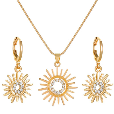 new sun jewelry suit women's  style blue eyes diamond necklace earrings Devil's Eye suit