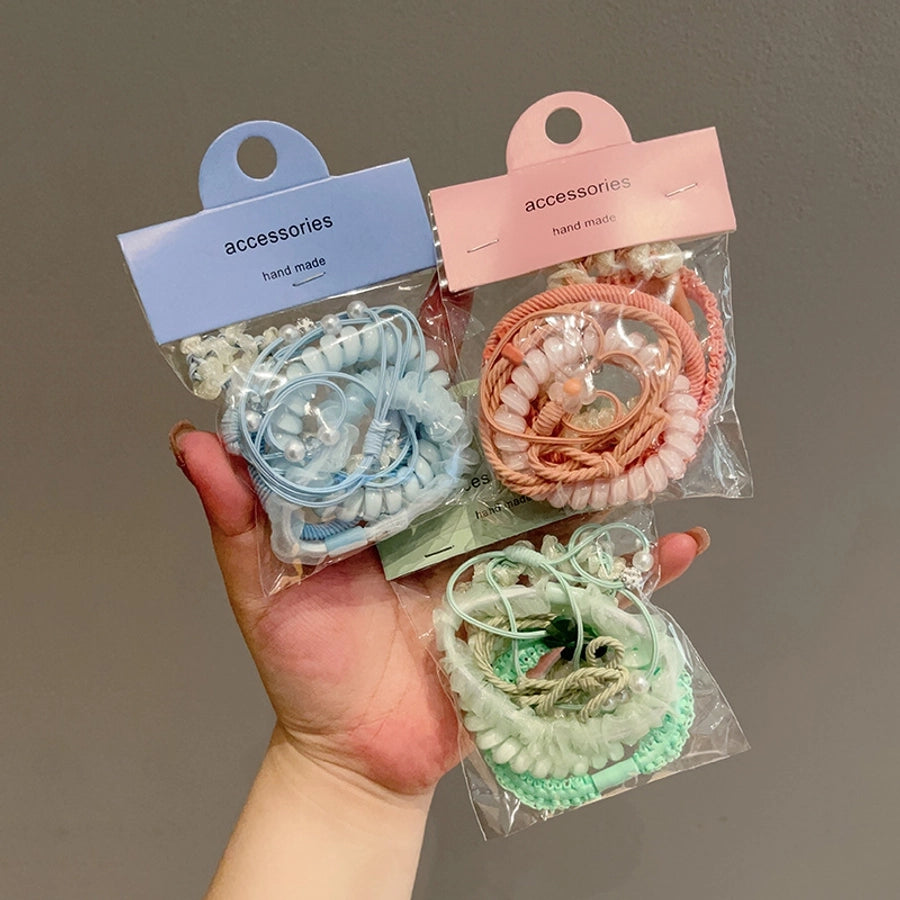 cute sweet pastoral flower rubber gauze hair tie