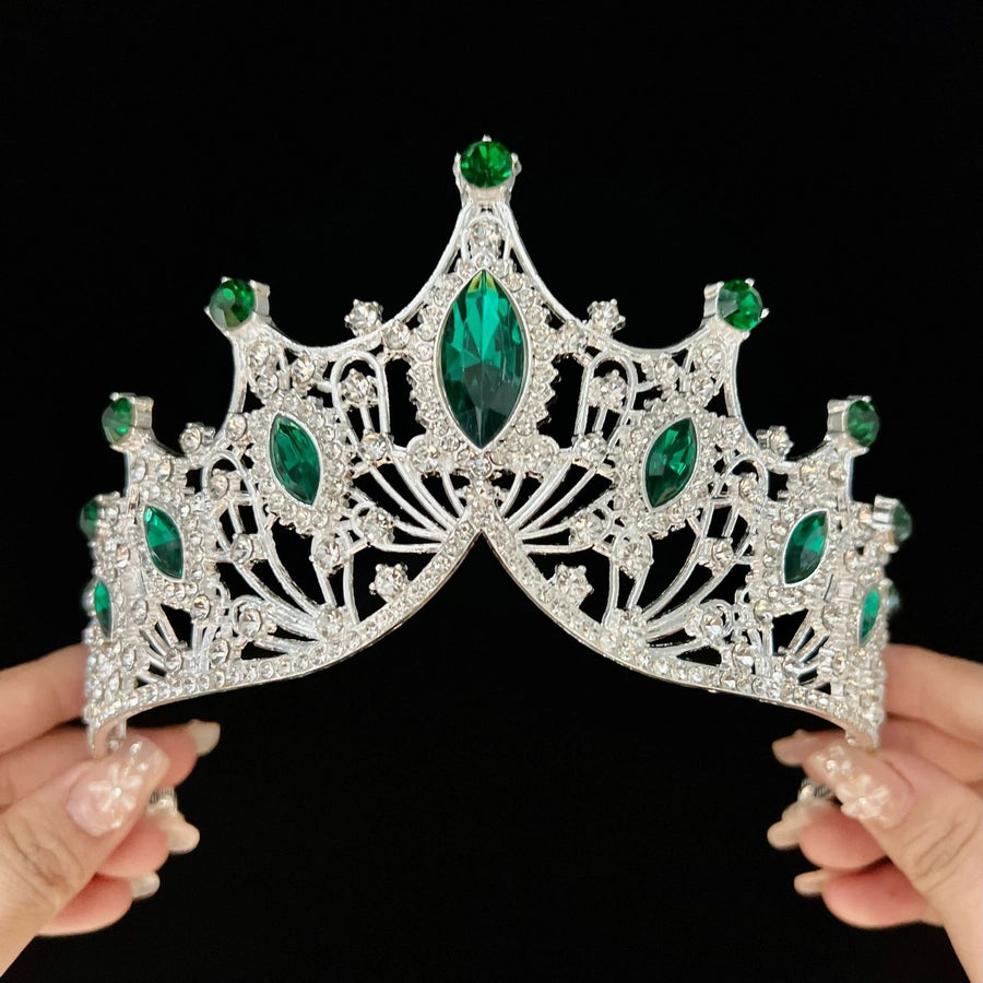 Women's Lady Crown Alloy Rhinestone Plating Hair Band