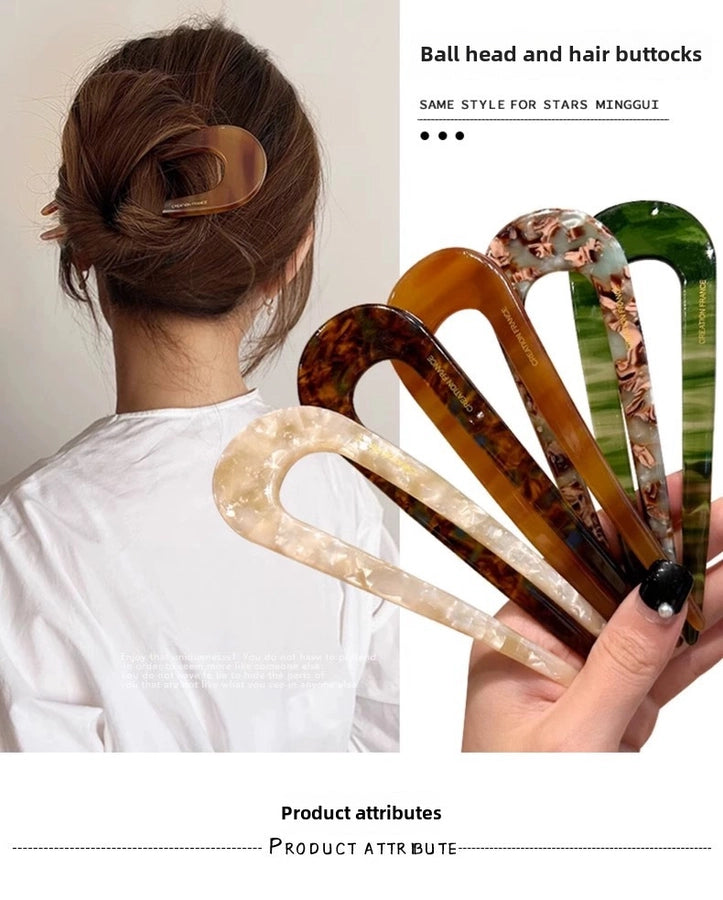 New Chinese style U-shaped hairpin female  new ball head updo artifact insert comb back head headdress fixed chopsticks
