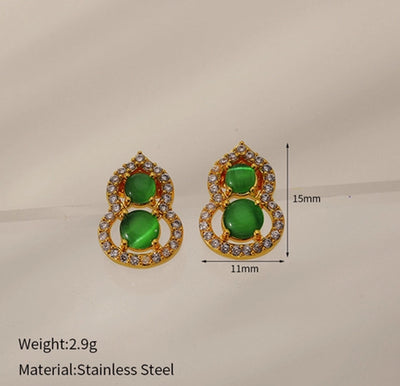1 Pair Elegant Gourd 304 Stainless Steel Ear Studs