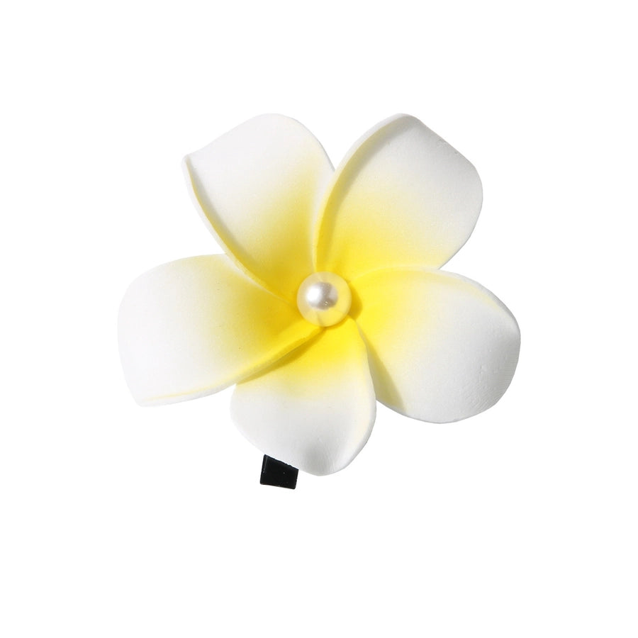 Women's Sweet Flower Plastic Metal Inlay Pearl Hair Clip
